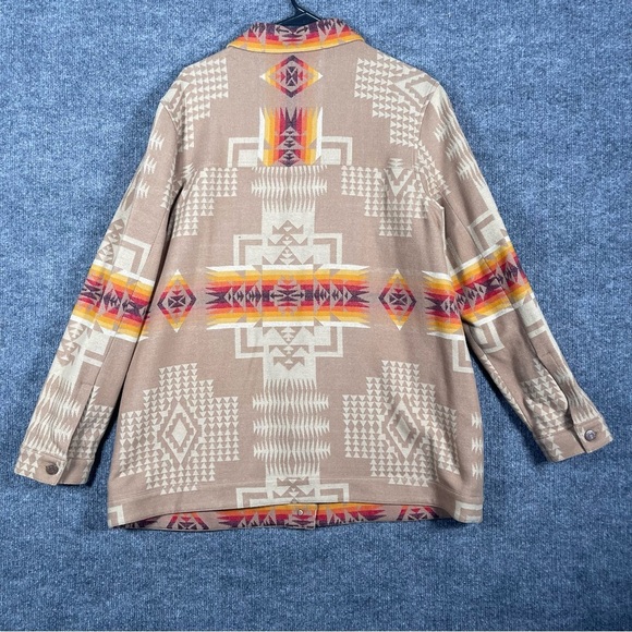 Pendleton Jacquard Barn Jacket Women’s XL 100% Wool Shacket Aztec Yellowstone - Picture 3 of 14